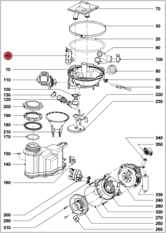 Обратный клапан для посудомоечной машины Miele 5750091 5750092 5750093 5750094 5750095